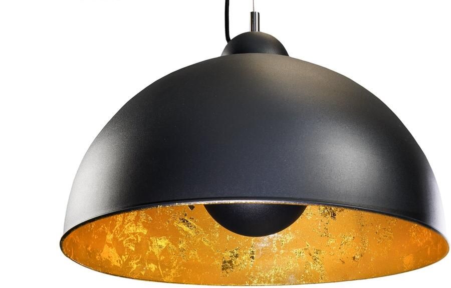 Invicta Interior industrieele design hanglamp STUDIO 55cm zwart bladgoud look hanglamp 19697 - Foto 3
