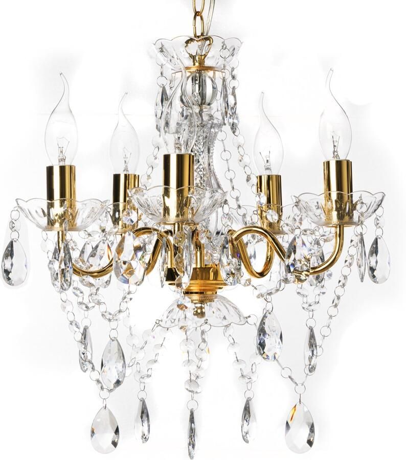 Invicta Interior Design kroonluchter DIAMONDS S 40cm goud acryl 5-armig barok design 43169