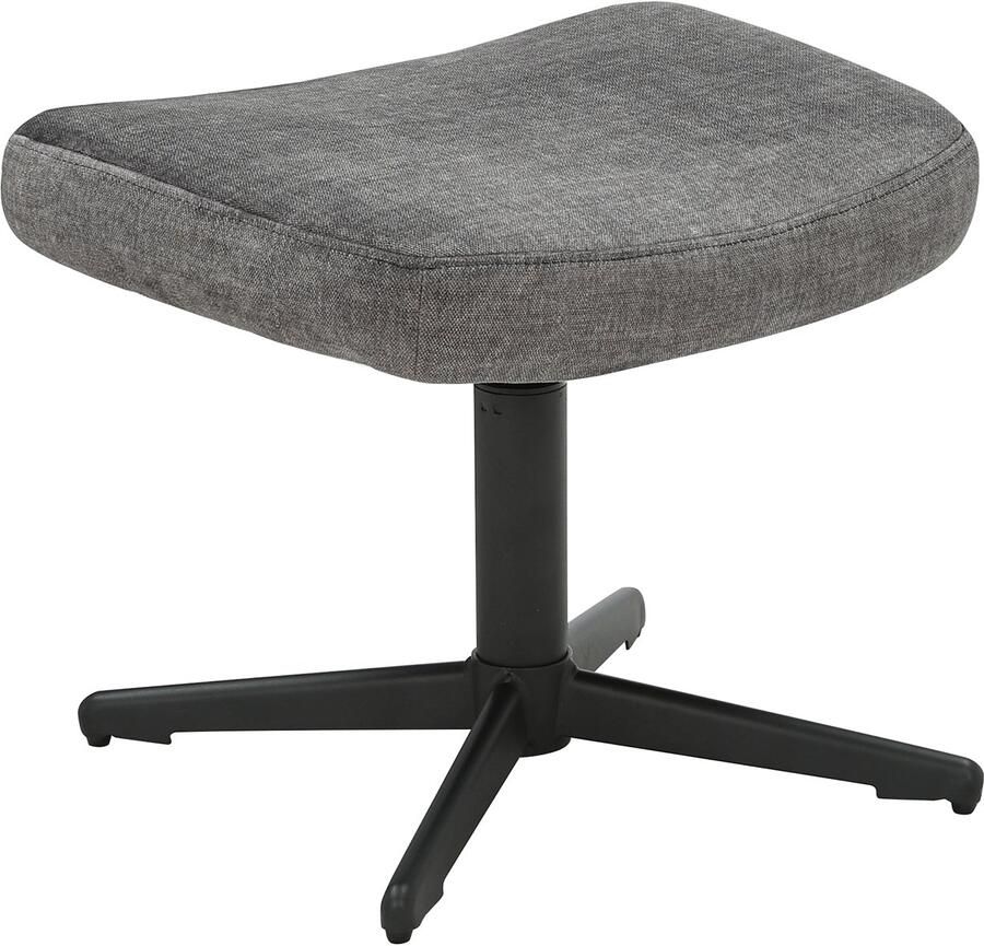 Invicta Interior Kruk VOGUE 45 cm draaibaar fluweelgrijs met zwart metalen frame 46704