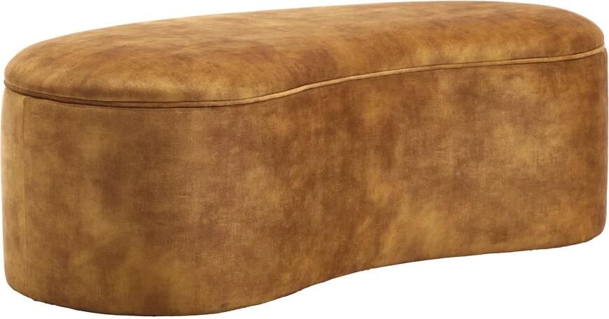 Invicta Interior Opbergbank ELEMENTAL 120cm bekleed fluweel mosterdgeel