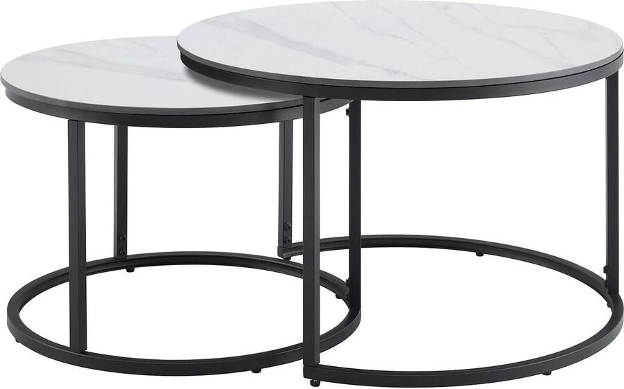 Invicta Interior Salontafel ELEGANCE 75cm set van 2 keramiek wit 46895