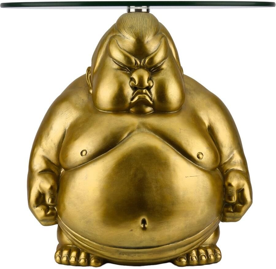 Invicta Interior Salontafel SUMO 55 cm rond glas goud 48012