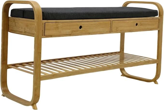 Invicta Interior Schoenenrek ZEN-BO 100cm met lade bamboe natuurlijk grijs 48172
