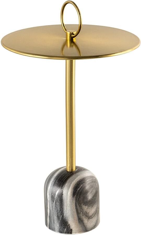 Invicta Interior Ronde bijzettafel ELEGANCE 60cm goud ijzer marmer handgemaakt 44833 - Foto 3