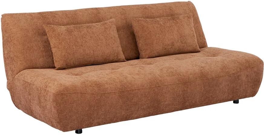 Invicta Interior Slaapbank ELYPSE 200cm 3-zits chenille roestbruin 48664