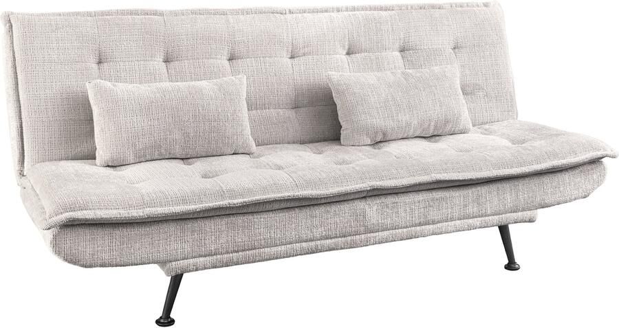 Invicta Interior Slaapbank JAZZ 195 cm 3-zits chenille stof champagnebeige 47527