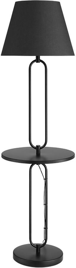 Invicta Interior Moderne vloerlamp bijzettafel SERVANT 175cm zwart metaal rond 43759