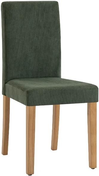 Invicta Interior Stoel GENUA groen cord met rubberhout poten 49514
