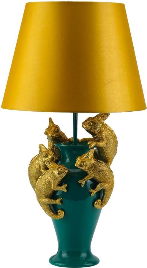 Invicta Interior Tafellamp CHAMELEON 55 cm groen goud geel kap 48027