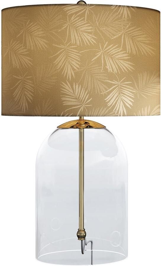 Invicta Interior Tafellamp CLASSICO 55 cm lampenkap wit goudkleurig glas transparant goud 46013