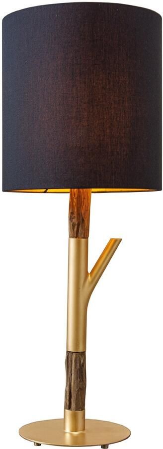 Invicta Interior Handgemaakte tafellamp JEWELRY 75cm zwart goud natuurlijk ijzerhout massief hout 45896