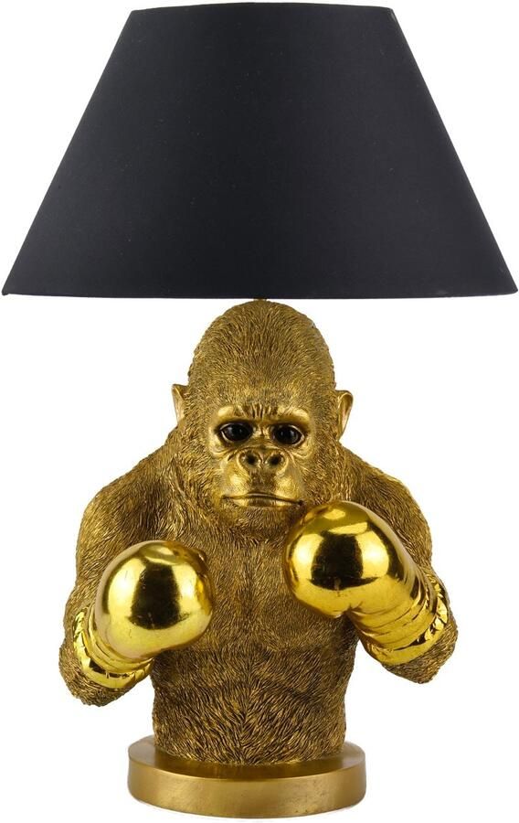 Invicta Interior Tafellamp KING APE 55 cm met goudkleurige en zwarte kap 48025