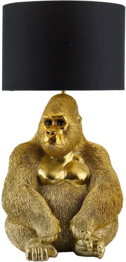 Invicta Interior Tafellamp KING APE 55 cm met goudkleurige en zwarte kap 48026