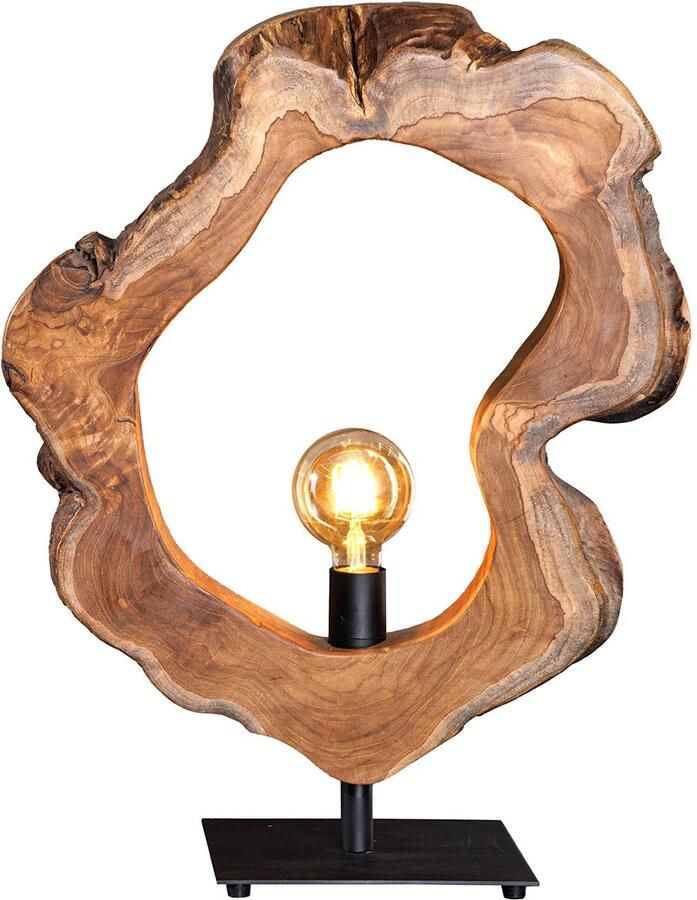 Invicta Interior Handgemaakte tafellamp ORGANIC ARTWORK 55cm natuurlijk teakhout 44683