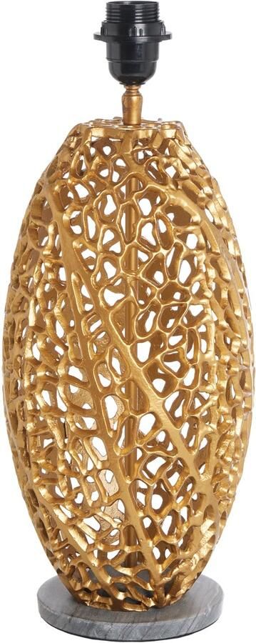 Invicta Interior Design tafellamp ABSTRACT LEAF goud metaal zwart marmeren voet handgemaakt 42232 - Foto 2