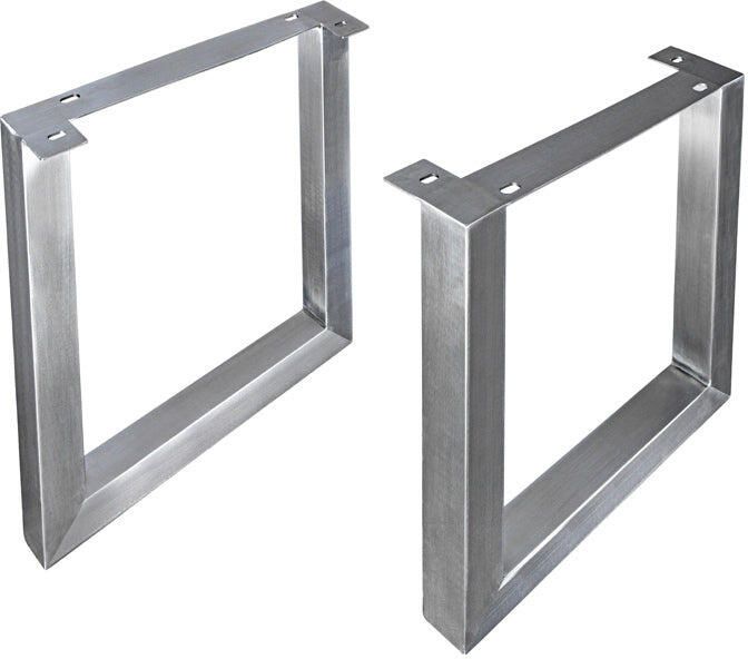 Invicta Interior U-vormige poten van 70 cm set van 2 voor eettafels geborsteld roestvrij staal (exclusief tafelblad). 41940