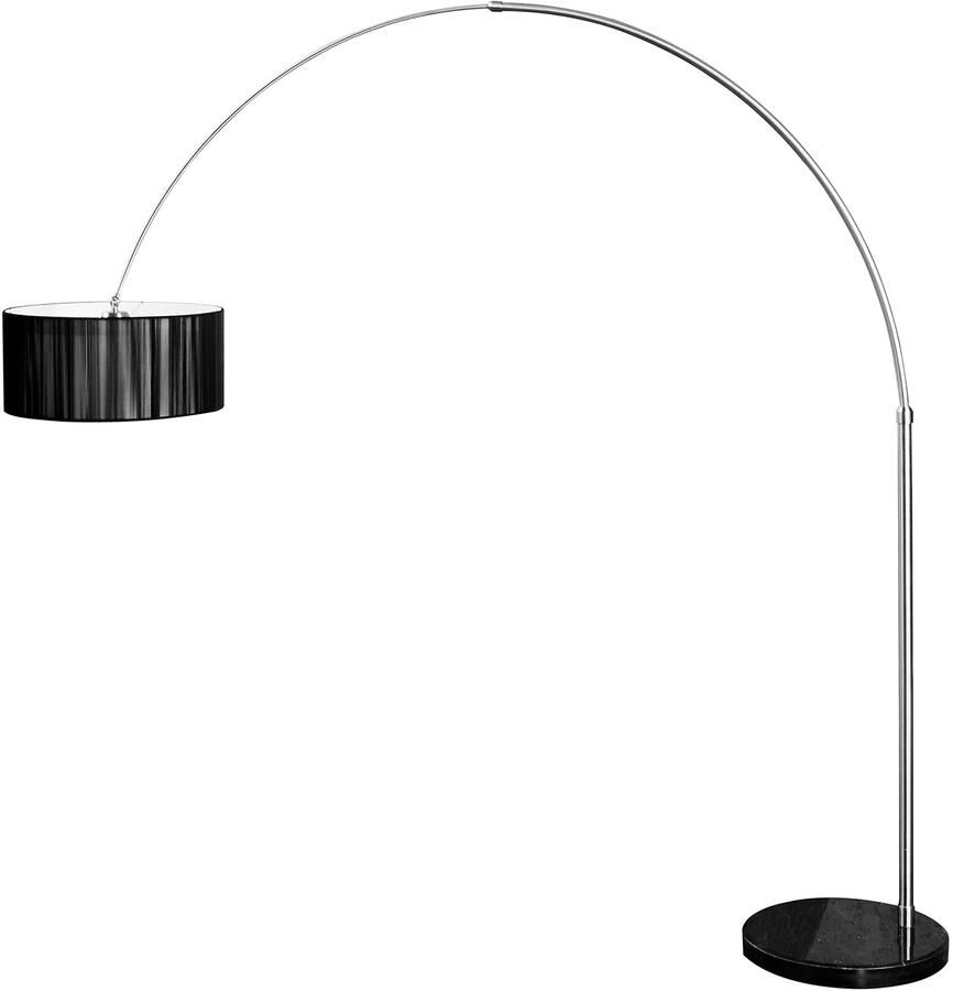 Invicta Interior Design booglamp EXTENSO 230cm zwarte vloerlamp met marmeren voet 7162