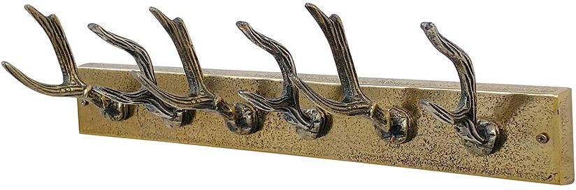Invicta Interior Wandkapstok met hertmotief 50 cm metaal messing 45664