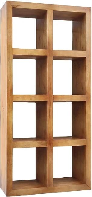 Invicta Interior Wandkast MAKASSAR 180cm 8 open vakken mangohout bruin honing afwerking 49534