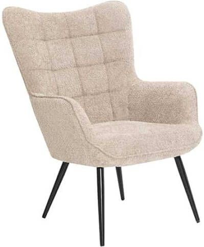 Invicta Interior Moderne fauteuil SCANDINAVIA champagne greige Bouclé met armleuningen 44022