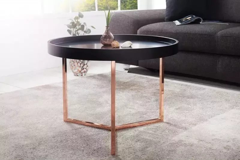 Invicta Interior Salontafel Modul Zwart Koper 60x60cm met afneembaar tafelblad 36719