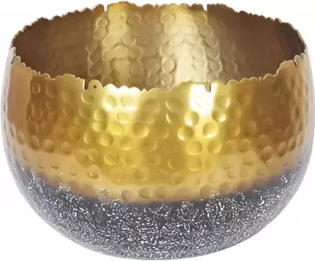Invicta Interior Handgemaakte decoratieve kom ORIENT 19cm goud met patina in klassiek gehamerd ontwerp 41562 - Foto 2