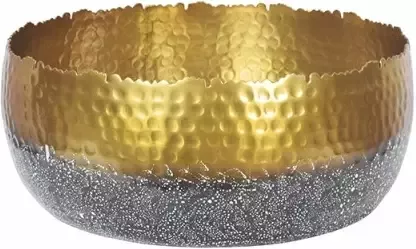 Invicta Interior Handgemaakte decoratieve kom ORIENT 31cm goud met patina in klassiek gehamerd ontwerp 41561 - Foto 2