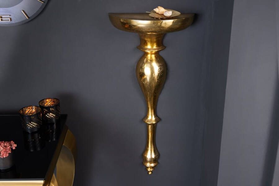 Invicta Interior Barokke wandconsole SCALA 80cm goud metalen wandplank handgemaakte wanddecoratie 42265