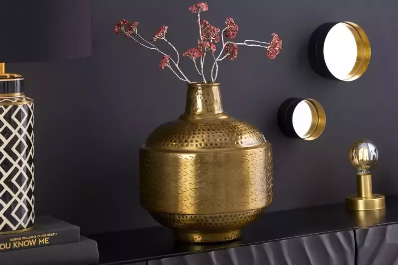 Invicta Interior Elegante vaas ORIENT 35cm antiek koperen gehamerd ontwerp 41552 - Foto 2