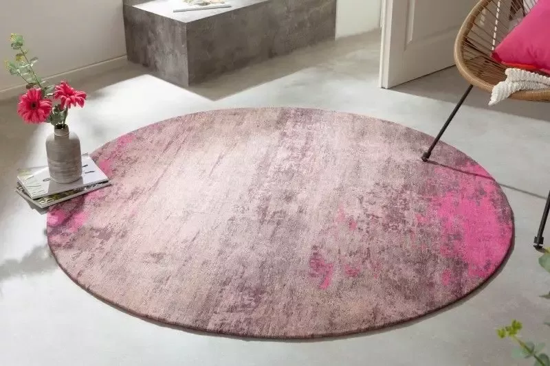 Invicta Interior Vloerkleed Modern Art Rond Roze Beige 150cm 41261
