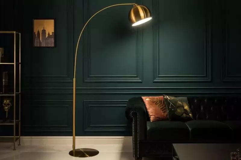 Invicta Interior Elegante booglamp LOUNGE DEAL 205cm gouden vloerlamp 40771