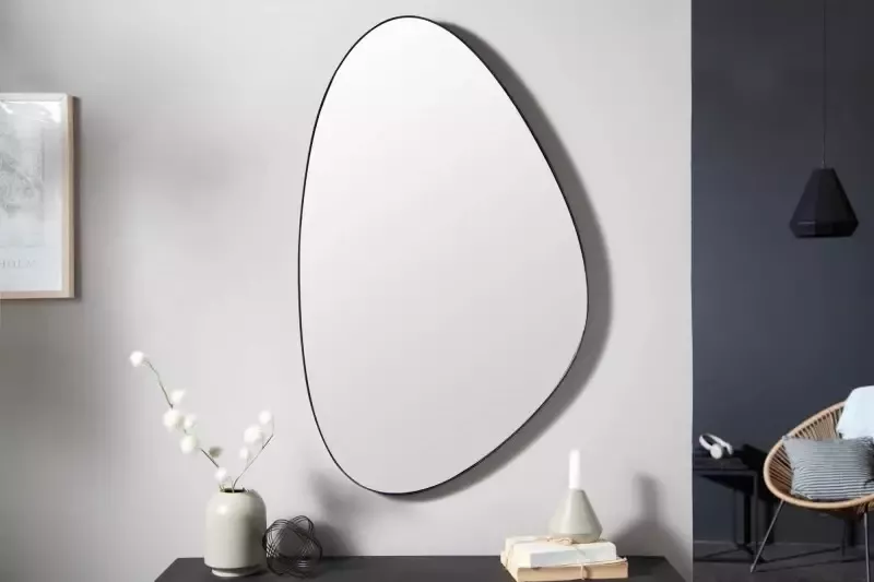 Invicta Interior Moderne wandspiegel NOEMI 90cm zwart asymmetrisch design 40703 - Foto 2