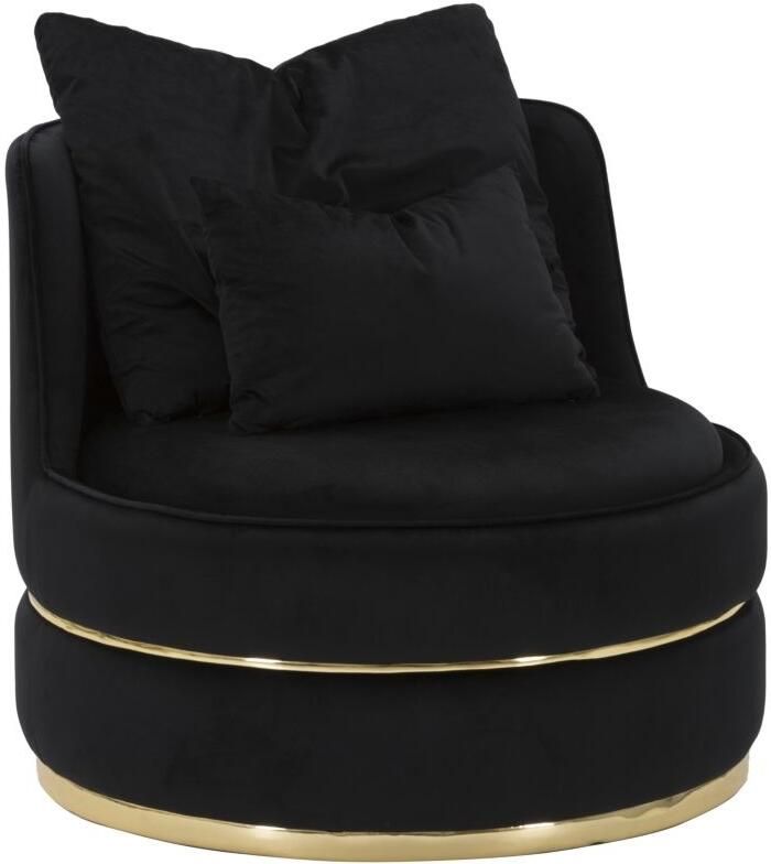 Mauro Ferretti FAUTEUIL PARIJS SPACE NERO GOUD CM Ø 84X72