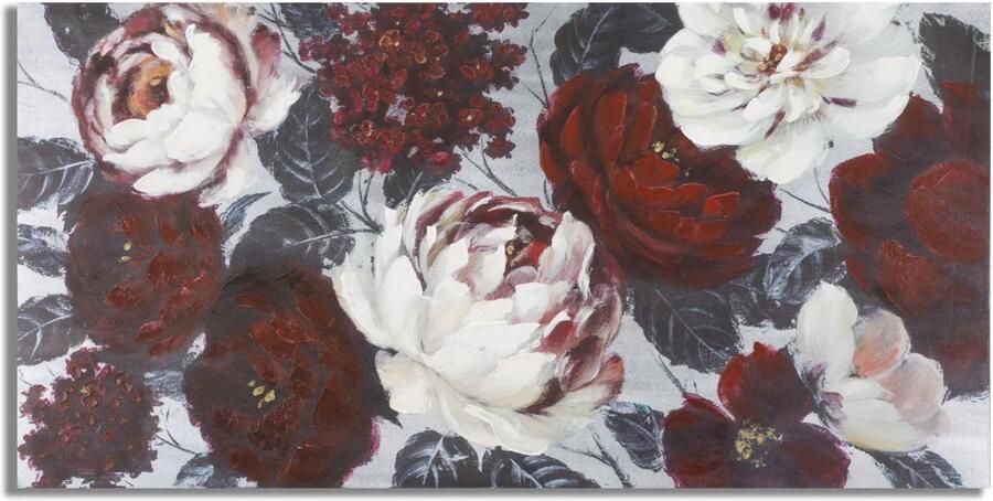 Mauro Ferretti HANDGEMAAKTE MUURSCHILDERING WIT RODE BLOEM DARKBACK CM 120X3 7X60
