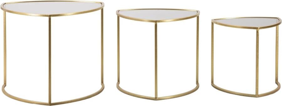 Mauro Ferretti SALONTAFEL DRIEHOEK SET 3 PZ CM Ø 60X50-50X45-40X40