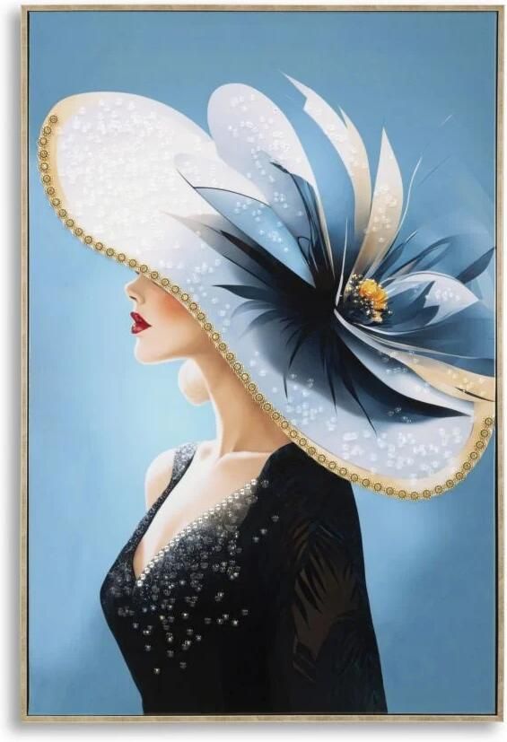 Mauro Ferretti SCHILDERIJ OP DOEK GELAKT KLEUR MET LIJST -B- CM 62X4X92