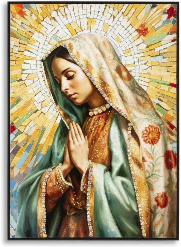 Mauro Ferretti SCHILDERIJ OP DOEK GELAKT MADONNA -A- MET LIJST CM 72X4X102