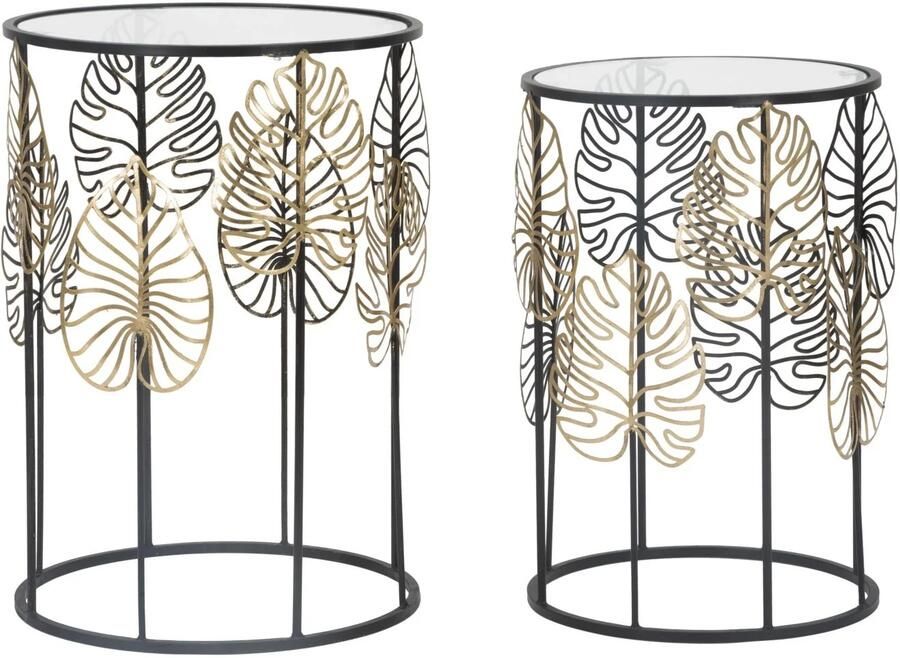 Mauro Ferretti TAFEL FOGLIE GLAM COPPIA CM Ø 38X55-33X50