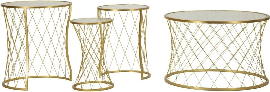 Mauro Ferretti TAFEL NOAH GOUD SET 4 STUKS CM Ø 70X45-47X54 5-36x50-28x45