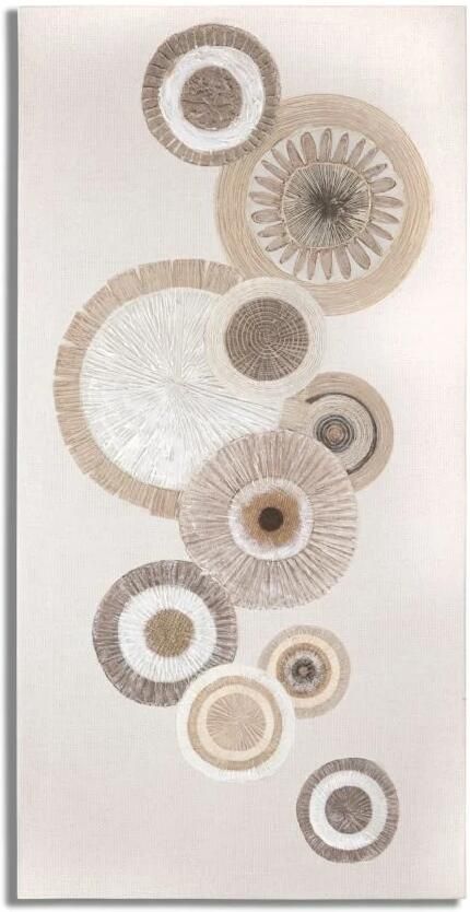 Mauro Ferretti WANDBEDRUKKING SCHILDERWERK CIRCLY MET APPLICATIE -A- CM 50X3 2X100