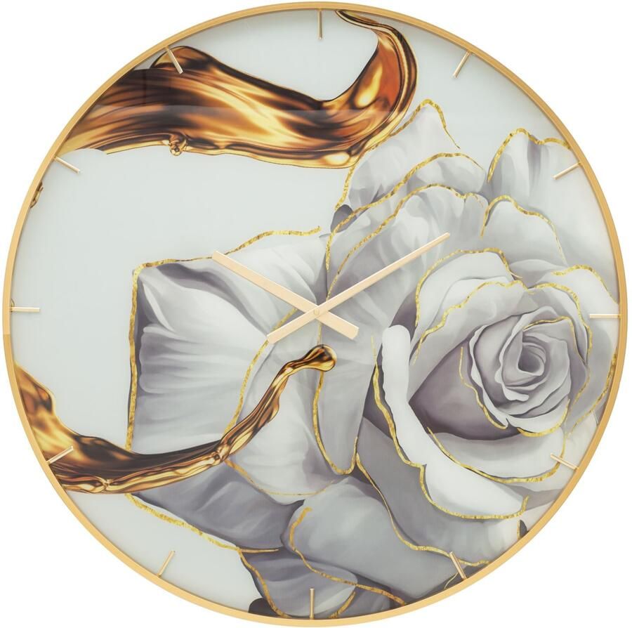 Mauro Ferretti WANDKLOK GLAZEN ROOS CM Ø 80X5