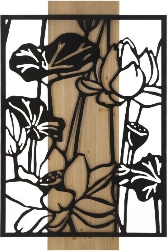 Mauro Ferretti WANDPANEEL LOTUS IJZER EN HOUT CM 60X2X90