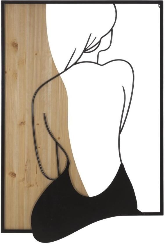 Mauro Ferretti WANDPANEEL SCHOONHEID IJZER EN HOUT 60X2X90