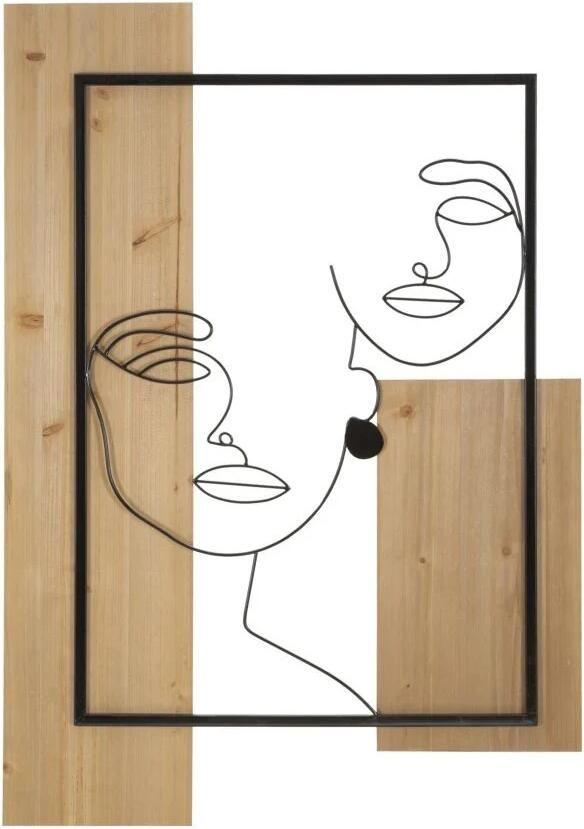 Mauro Ferretti WANDPANEEL VLAKKEN IJZER EN HOUT CM 63X2X90