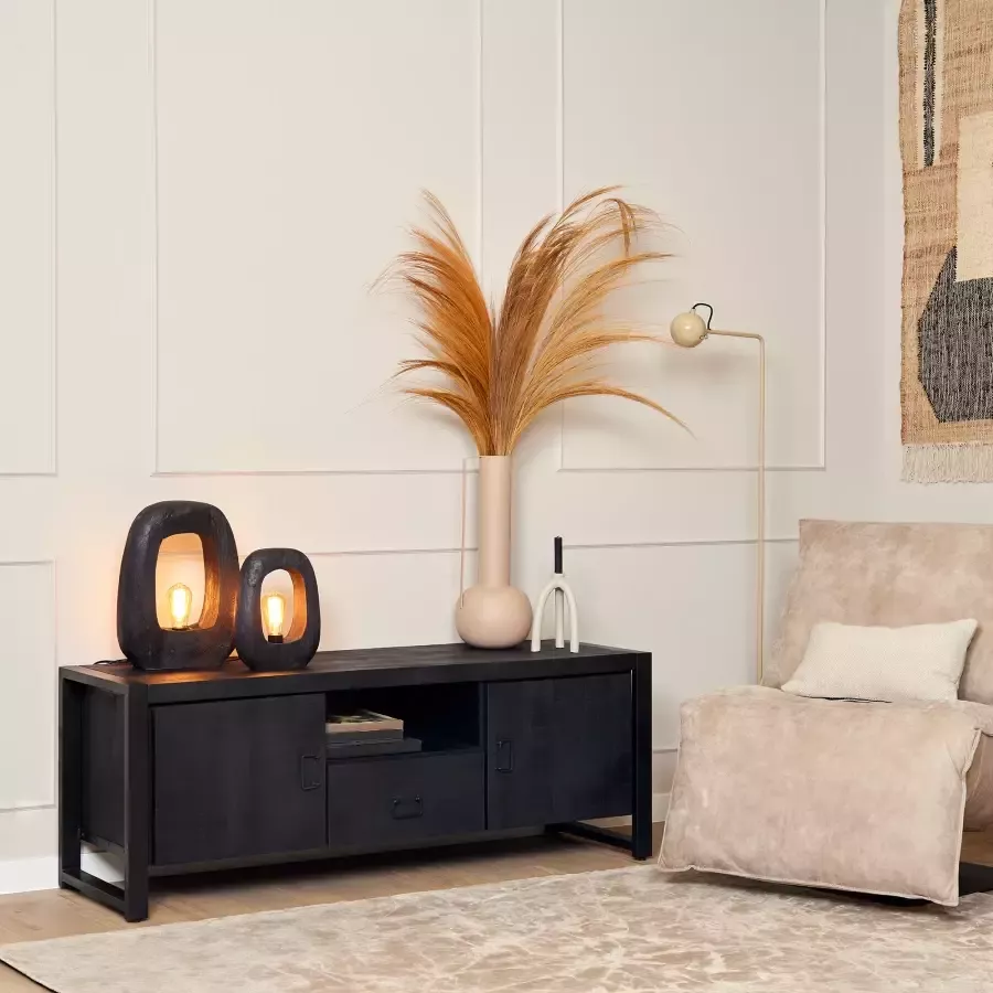 Starfurn Tv meubel Boaz Black 150 cm | Twee deuren en een lade STF-822