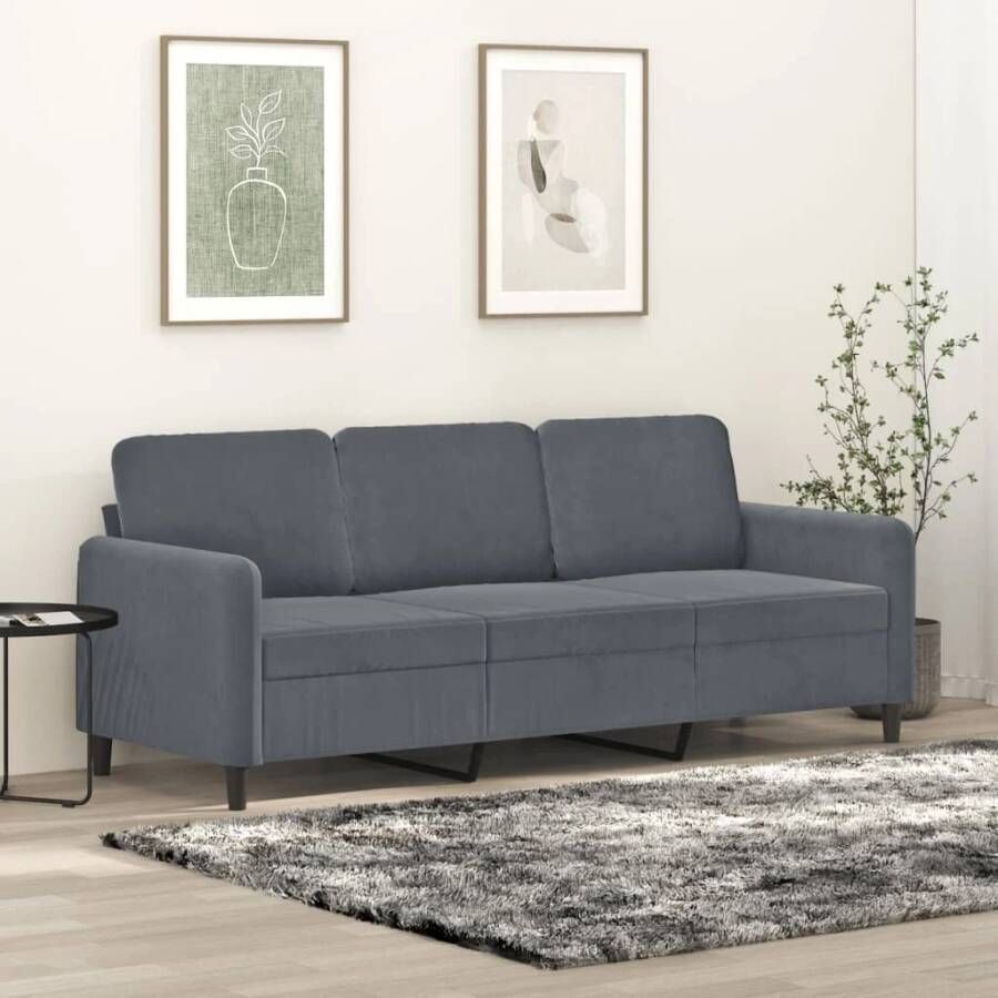 Vida XL vidaXL Driezitsbank 180 cm fluweel donkergrijs-VXL-359540 - Foto 2