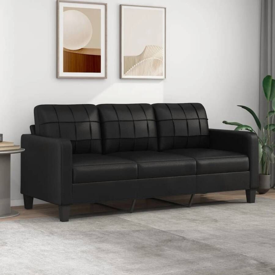 Vida XL vidaXL Driezitsbank 180 cm kunstleer zwart-VXL-359338 - Foto 2