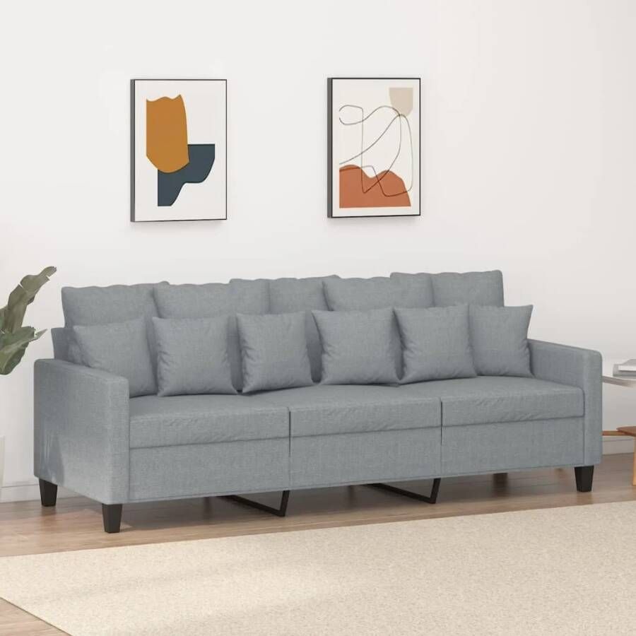 Vida XL vidaXL Driezitsbank 180 cm stof lichtgrijs-VXL-359243 - Foto 4