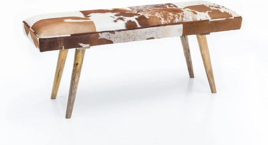 Ervesto Geitenleer Bank Salontafel Sidetable Bruin Wit Modern en Elegant Hoogwaardig en Duurzaam - Foto 3