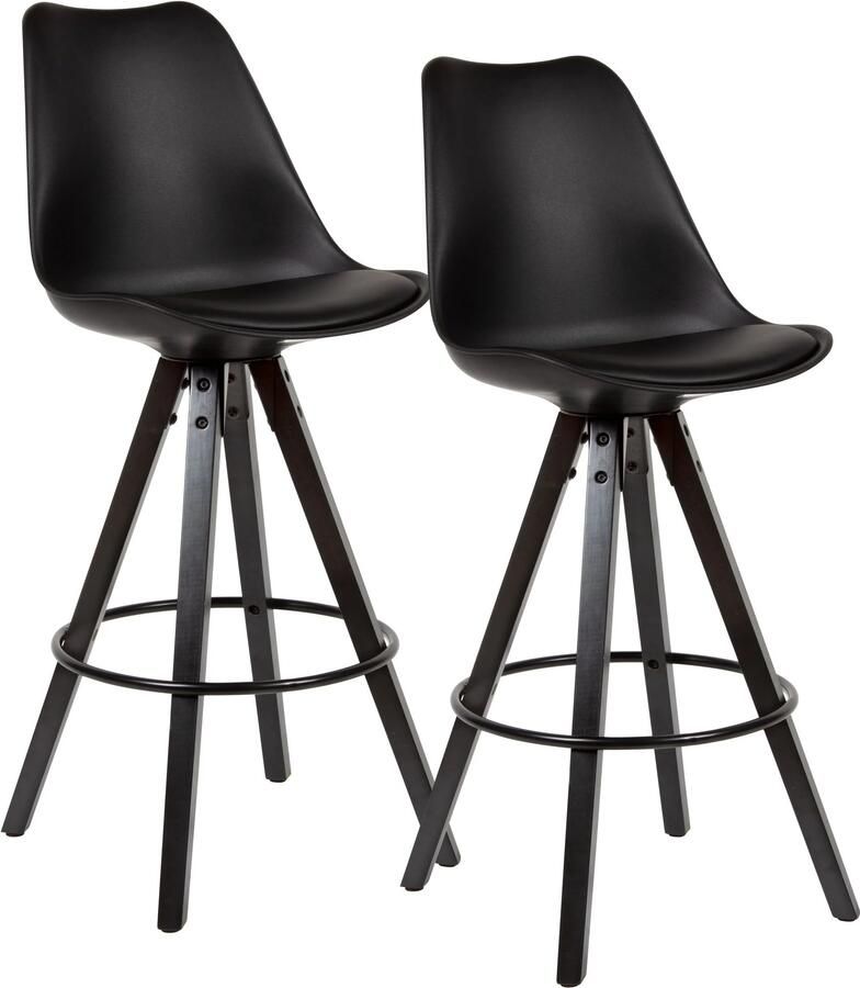 Wohnling Barkruk zwart kunstleer 53x113x49 cm